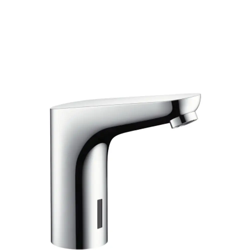 Hansgrohe Waschbeckenmischer aus verchromtem Material, funktionales und modernes Design mit Auslauf zur Wasserentnahme, ausgestattet mit Temperaturvoreinstellung.